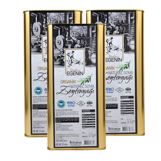 Organik Naturel Sızma Zeytinyağı 5 lt x 3 Adet