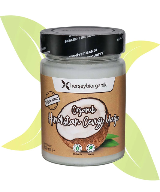 Organik Hindistan Cevizi Yağı 300 ml (Soğuk Sıkım)