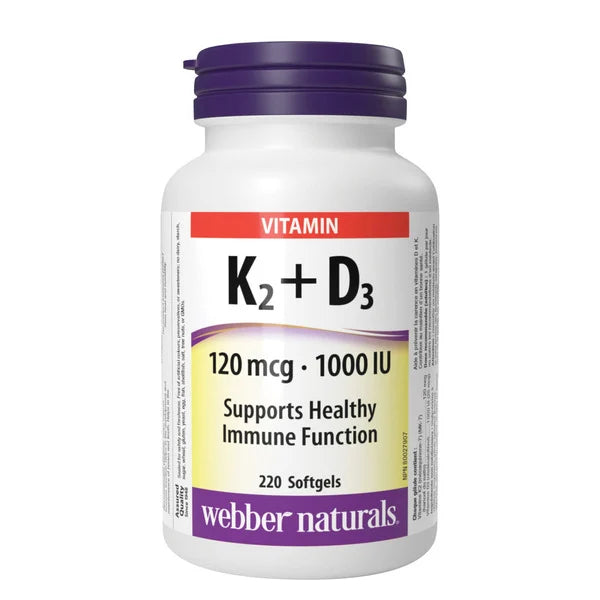Webber Naturals Vitamin K2+D3 120 mcg / 1000 IU