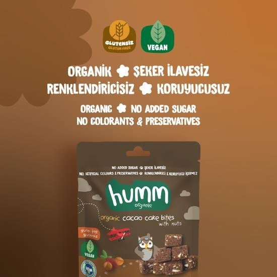 Organik Kakaolu Fındıklı Kek 30gr - Glutensiz