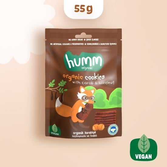 Organik Kurabiye Keçiboynuzlu Fındıklı - 55gr