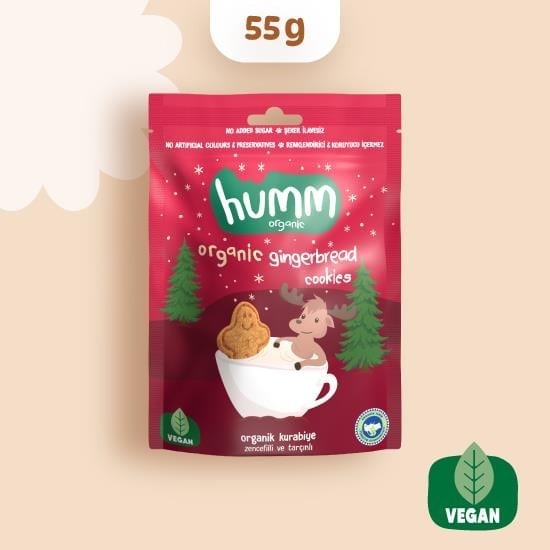 Organik Kurabiye Tarçınlı Zencefilli - 55gr