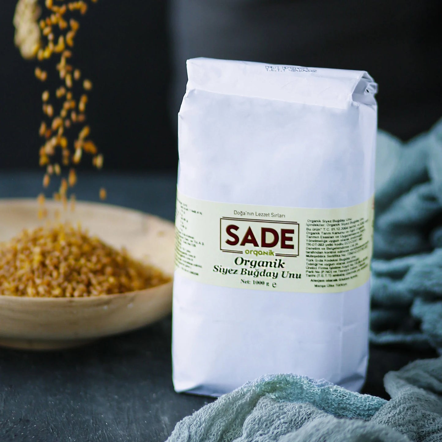Sade Organik Siyez Buğday Unu 1 kg