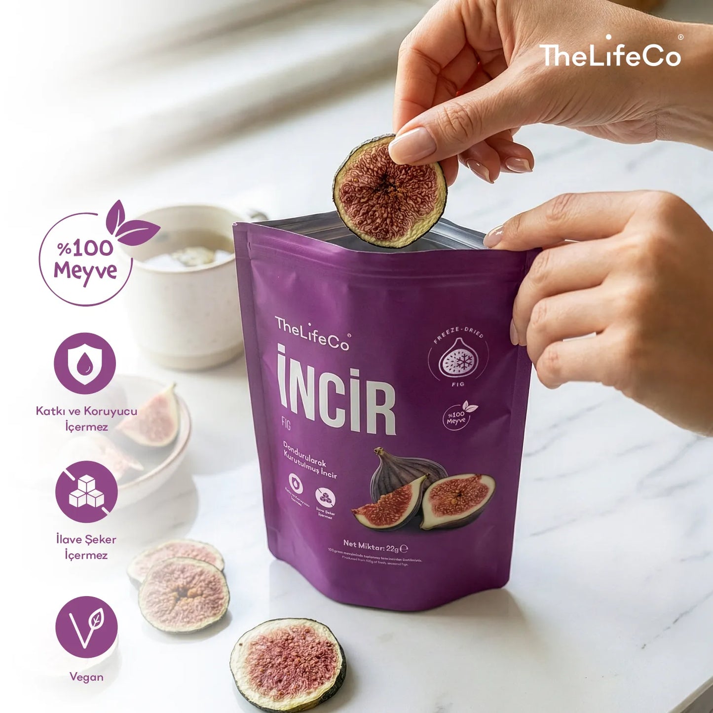 TheLifeCo Freeze Dried – Dondurularak Kurutulmuş İncir 22 g