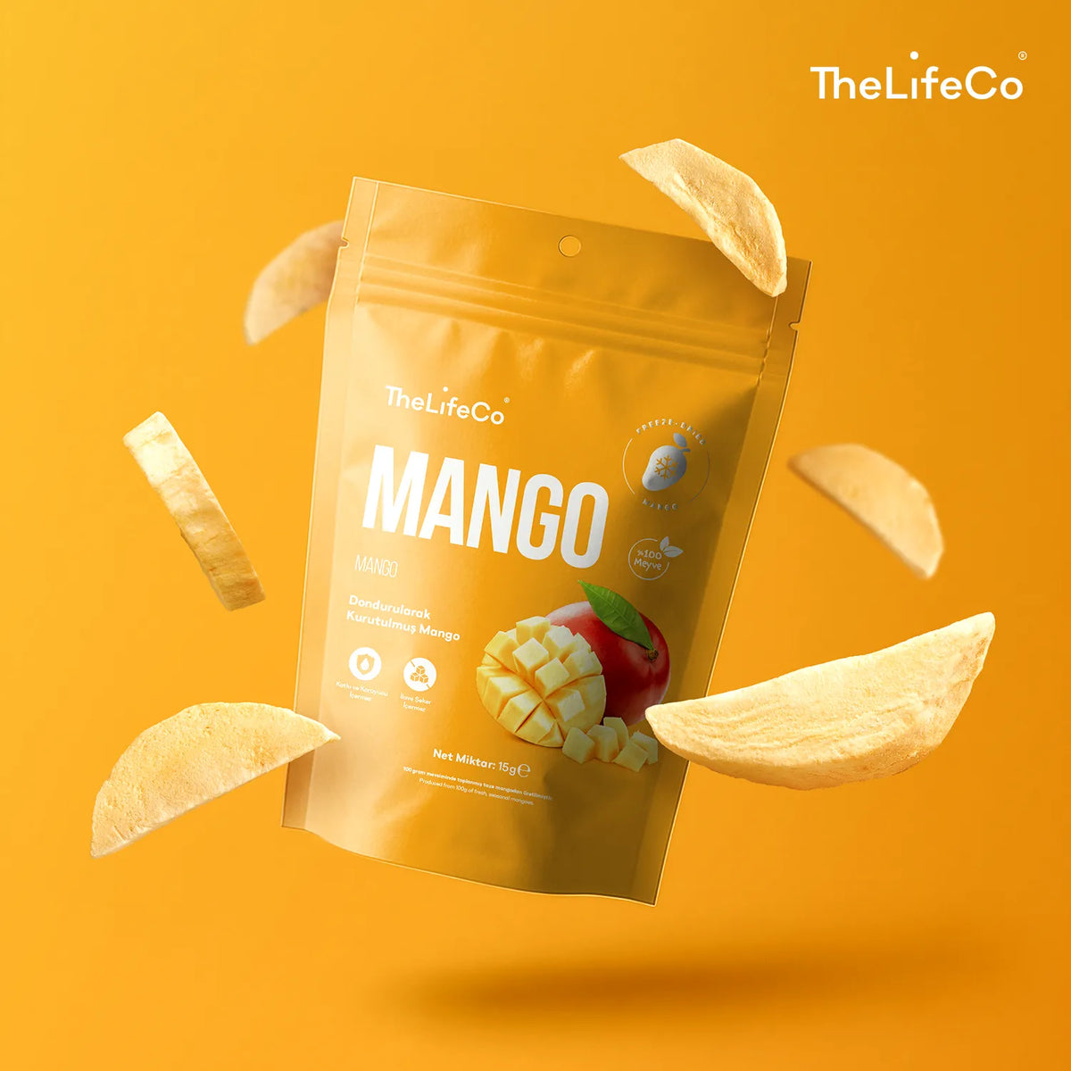 TheLifeCo Freeze Dried – Dondurularak Kurutulmuş Mango 15 g