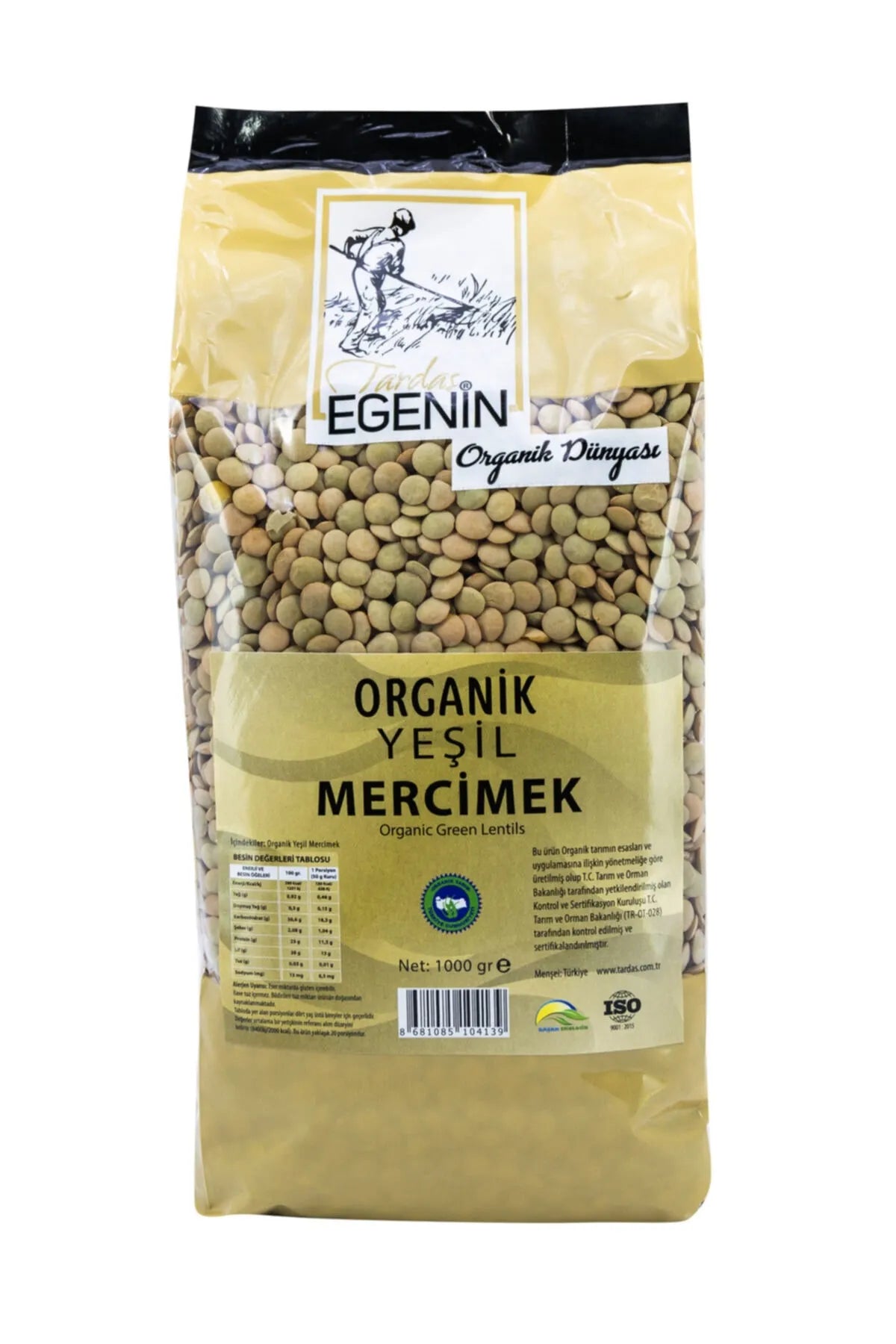 Tardaş Organik Yeşil Mercimek 1kg