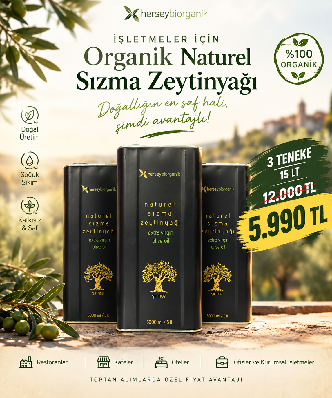 Naturel Sızma Zeytinyağı 15 lt