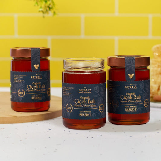 Organik Çiçek Balı Doğu Anadolu 850 gr 3'lü Set