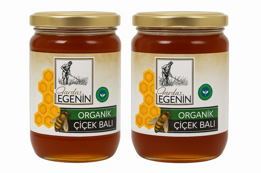 Organik Çam Balı 850g + Organik Çiçek Balı 850g