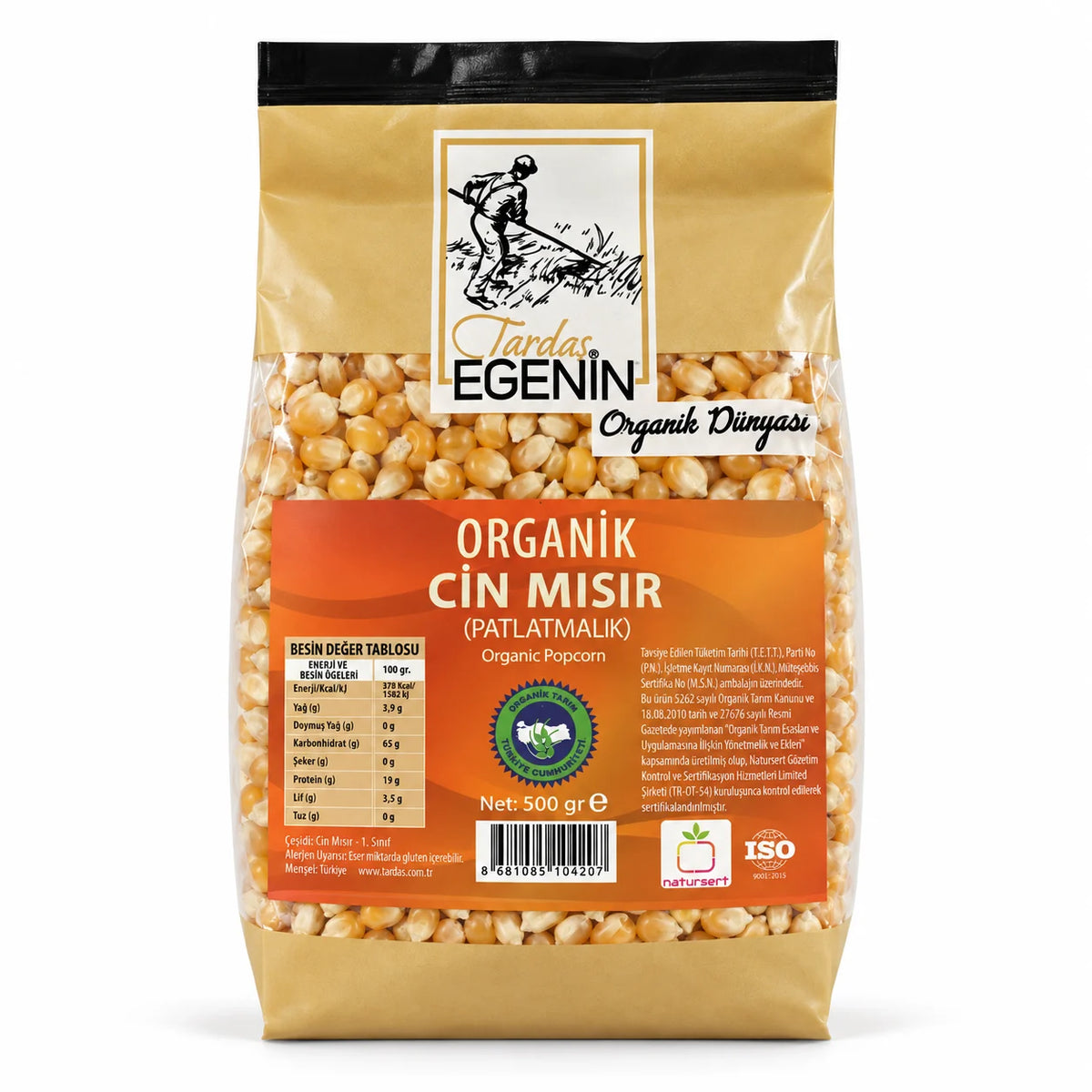 Organik Popcorn Patlatmalık (Cin Mısır) 500g