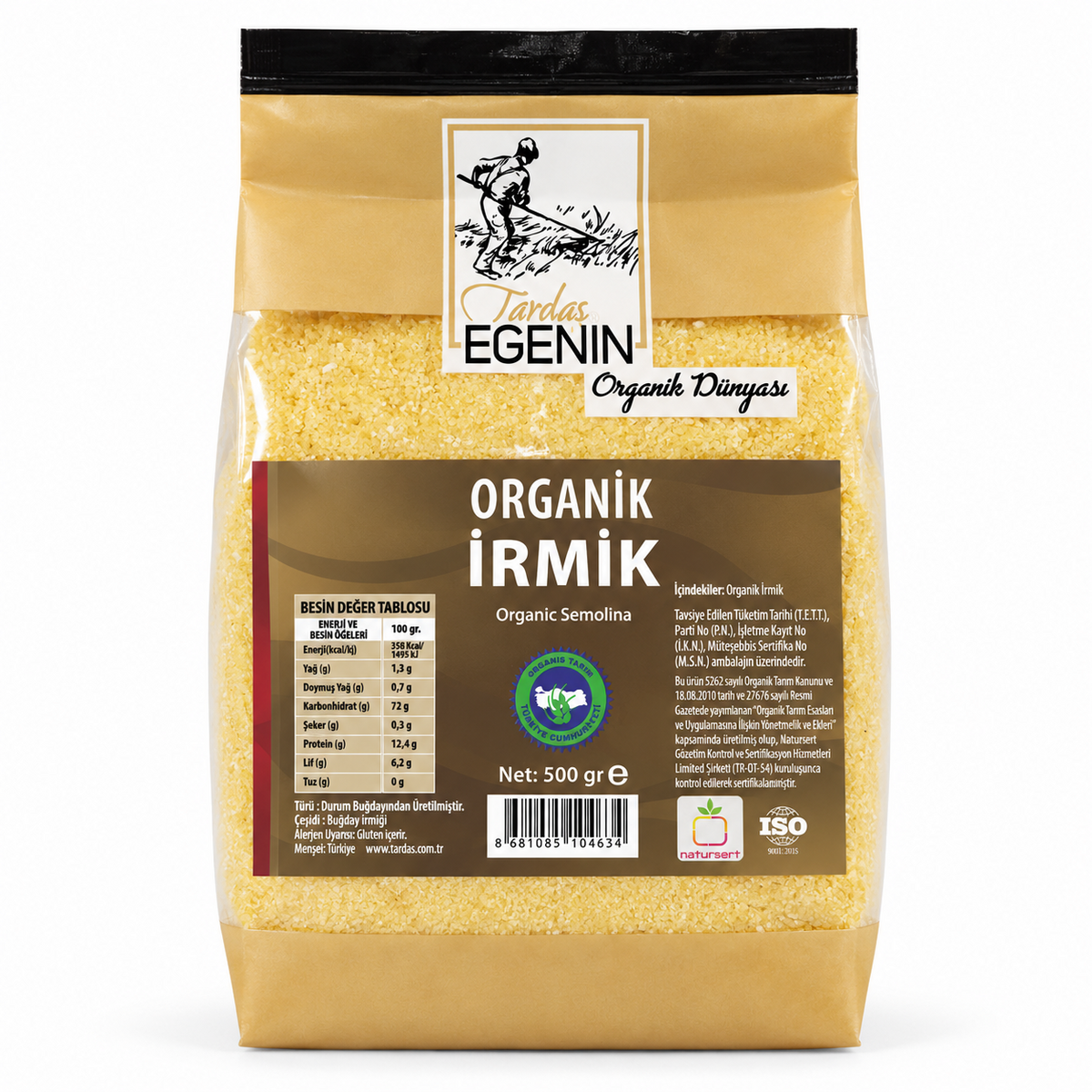 Organik İrmik 500 Gr