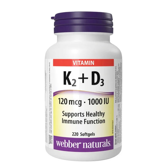 Webber Naturals Vitamin K2+D3 120 mcg / 1000 IU