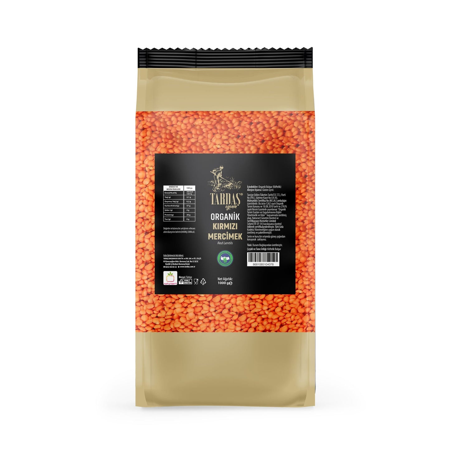 Organik Kırmızı Mercimek 1 kg