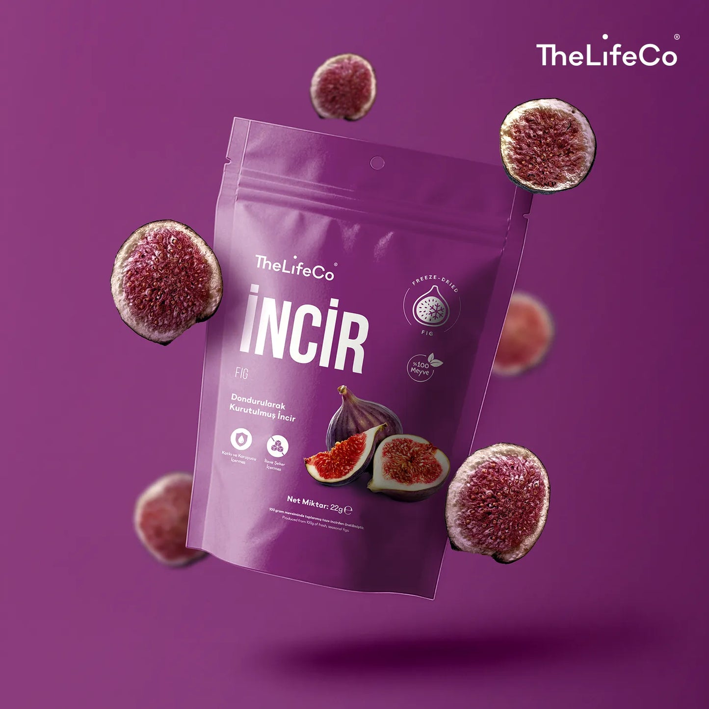 TheLifeCo Freeze Dried – Dondurularak Kurutulmuş İncir 22 g